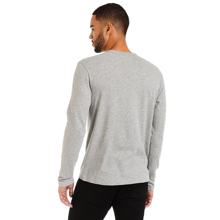 Men wearing Gris jaspeado Long Sleeve Crew Tee Driggs