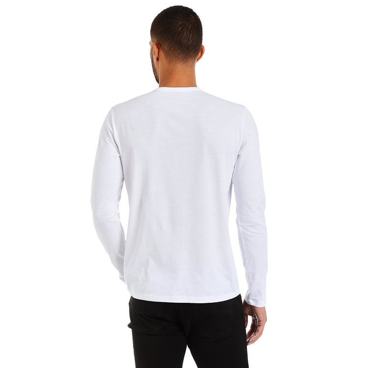 Men wearing White Long Sleeve Crew Tee Driggs
