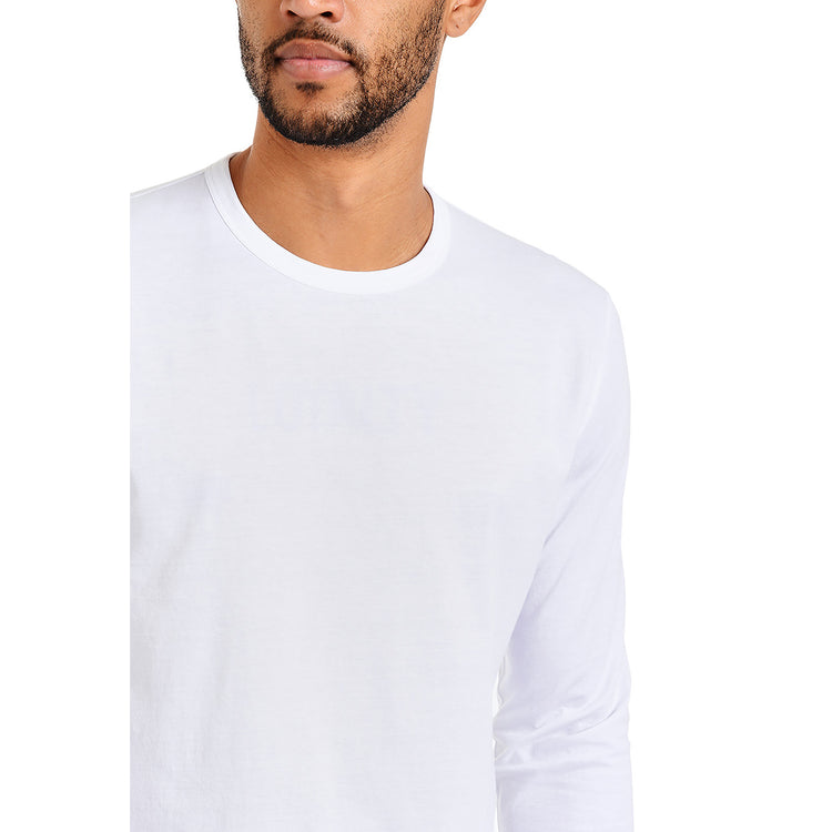 Men wearing White Long Sleeve Crew Tee Driggs