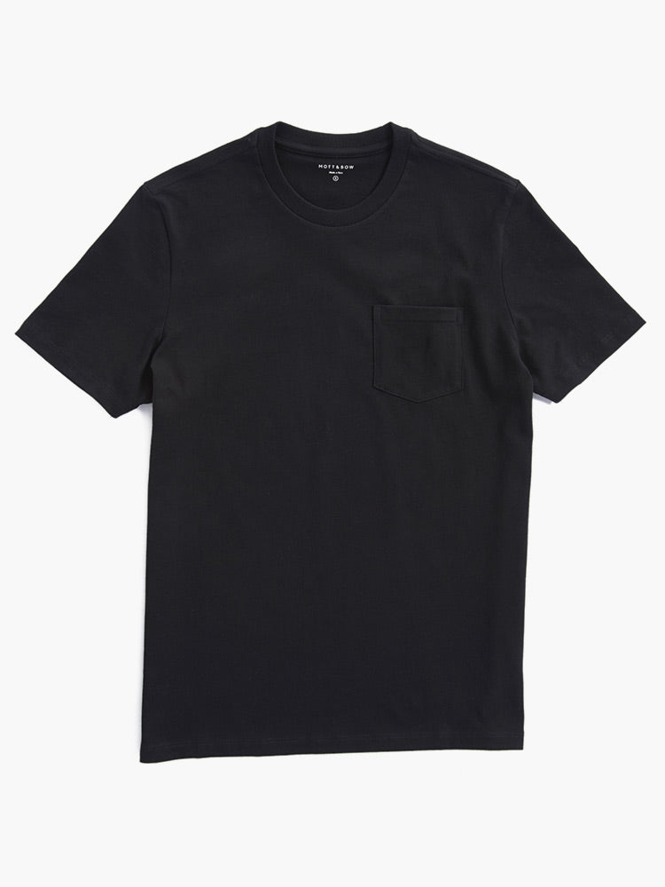 Men wearing Black Heavyweight Pocket Carlton Tee