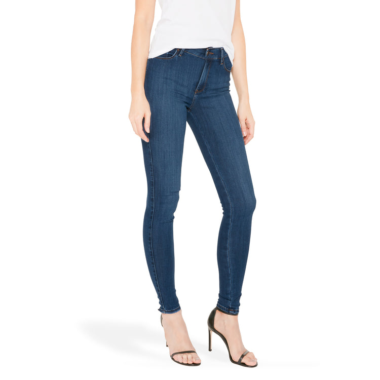 Women wearing Bleu Médium High Rise Skinny Jane Jeans