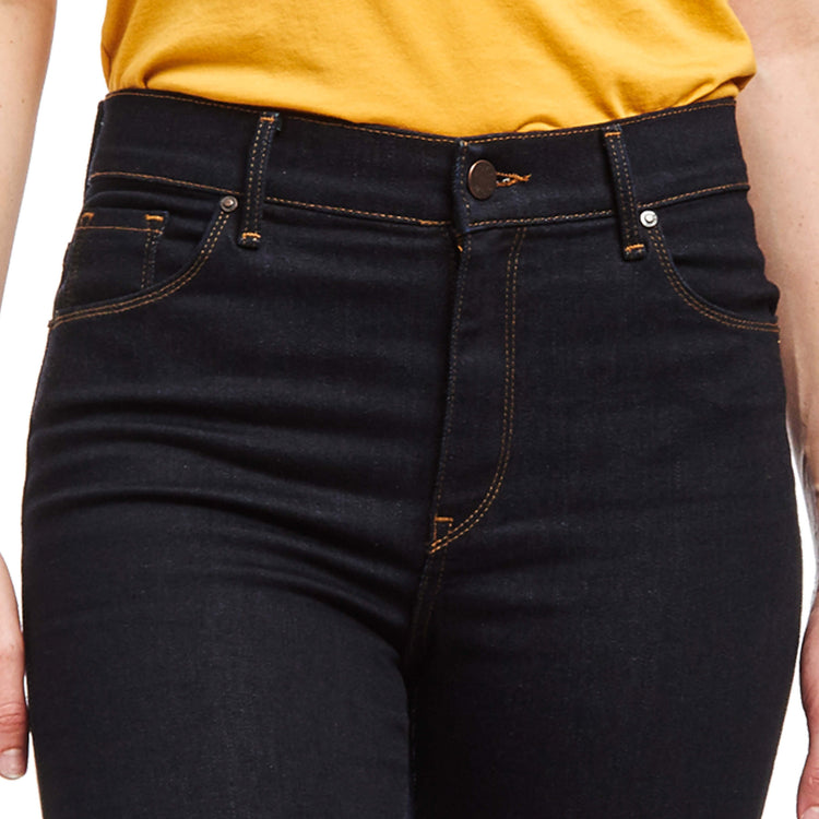 Women wearing Dark Blue High Rise Skinny Moore Jeans