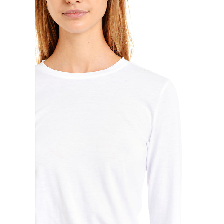 Women wearing White Long Sleeve Crew Tee Marcy