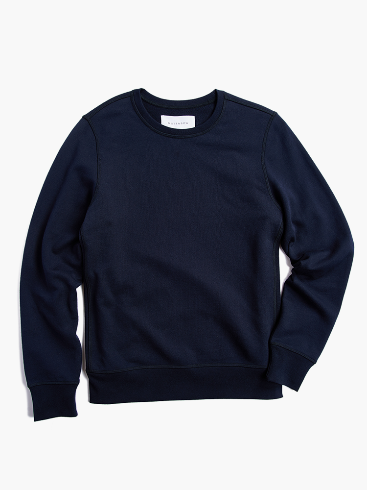 Men wearing Navy The French Terry Sweatshirt Hooper