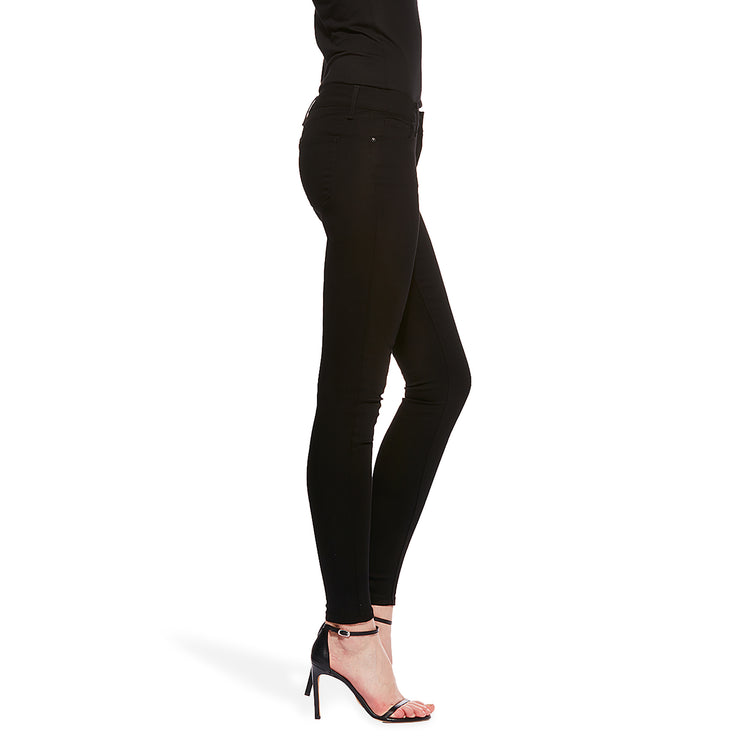 Women wearing Black Mid Rise Skinny Bond Jeans