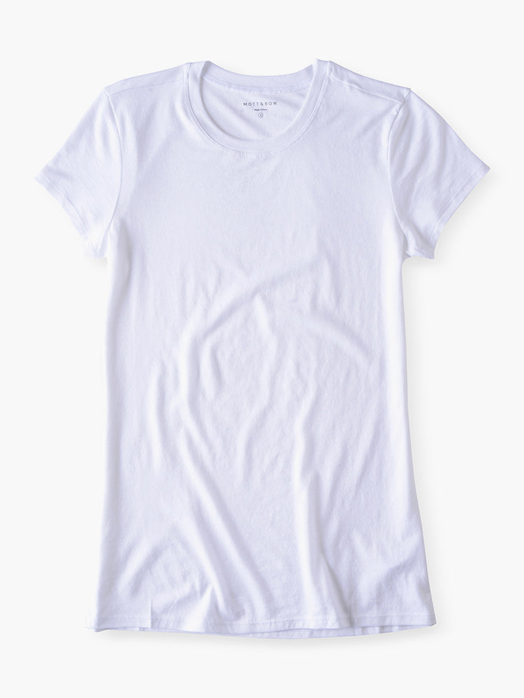 Women wearing Blanco Fitted Crew Marcy Tee