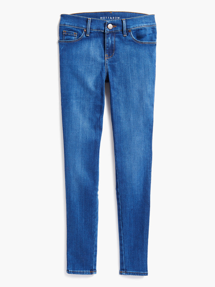 Women wearing Bleu Médium Mid Rise Skinny Jane Jeans