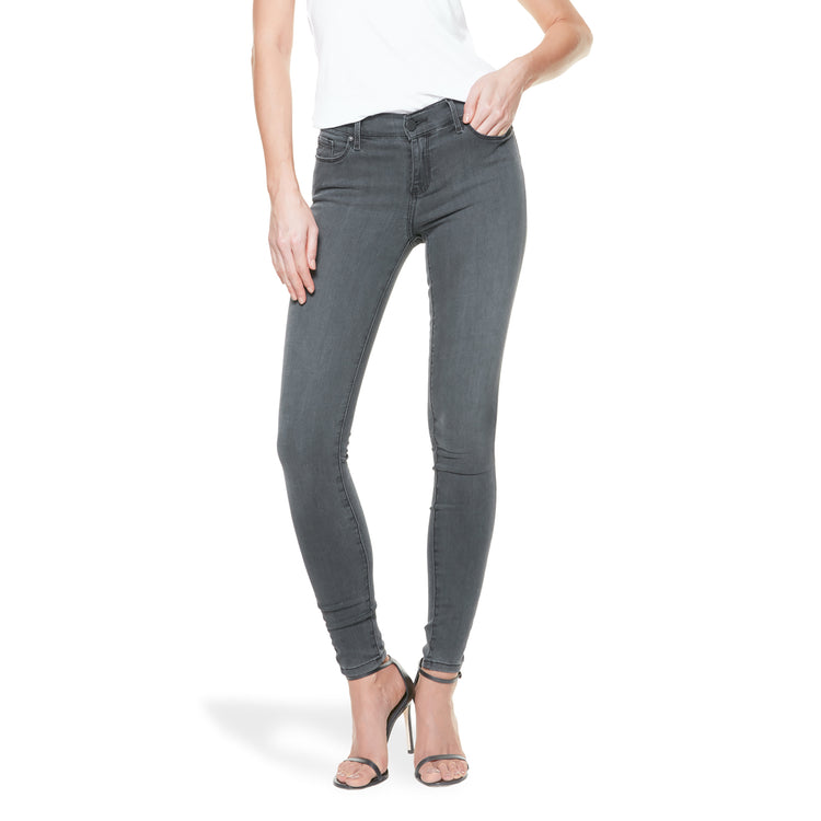 Women wearing Medium Gray Mid Rise Skinny Orchard Jeans