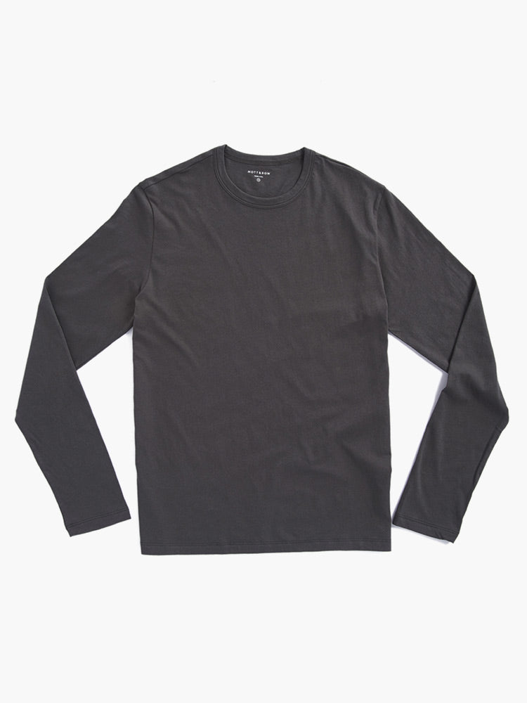 Men wearing Dark Gray Long Sleeve Crew Tee Driggs