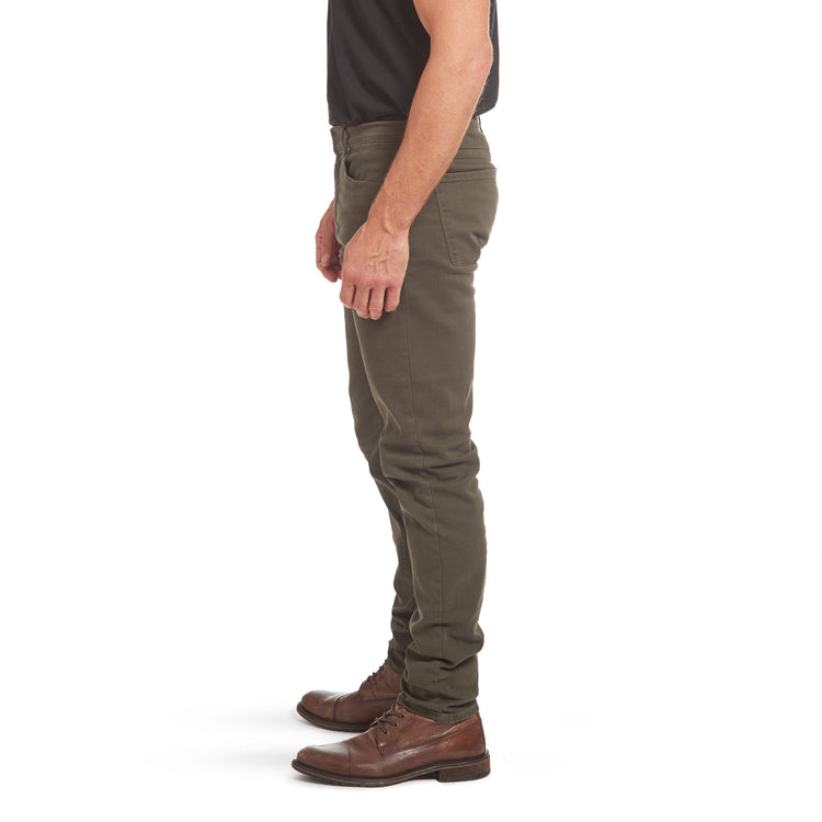 Men wearing Military Green Skinny Mercer Jeans