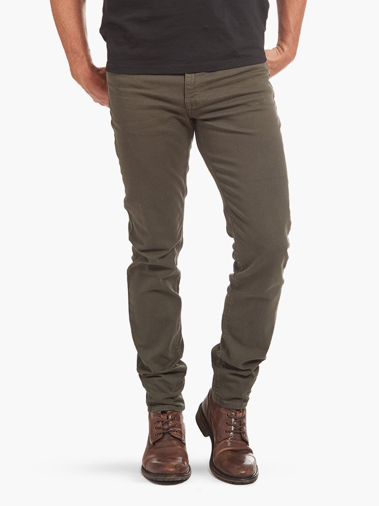 Men wearing Military Green Skinny Mercer Jeans