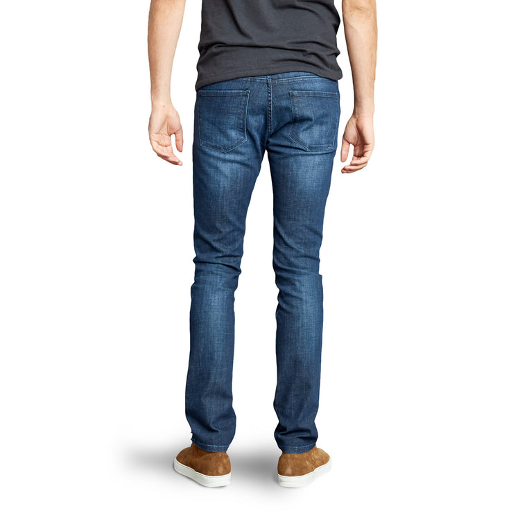 Men wearing Bleu Médium Slim Mosco Jeans