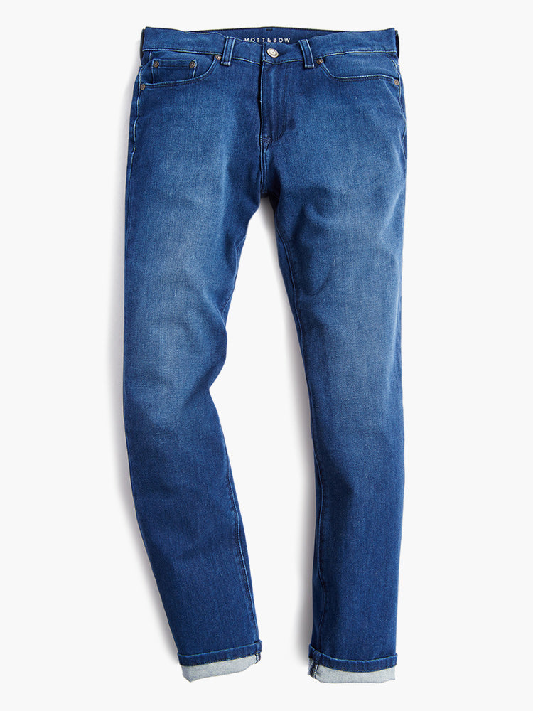 Men wearing Medium Blue Slim Broome Jeans