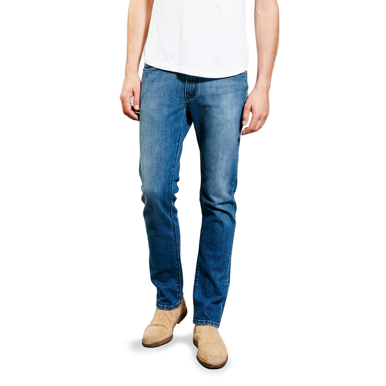Men wearing Medium Blue Slim Warren Jeans