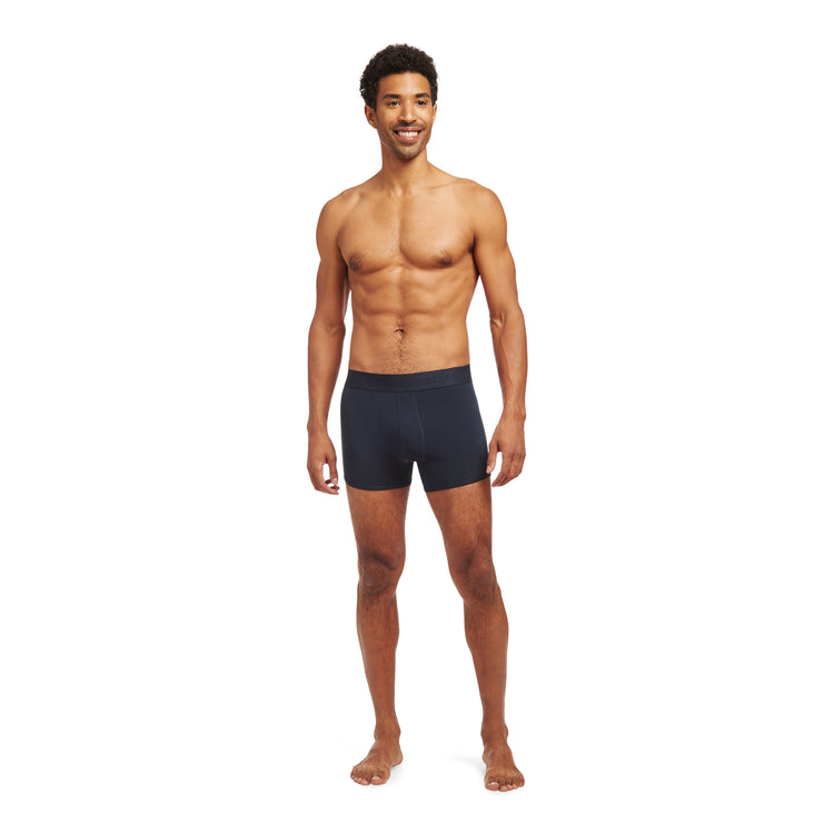 Men wearing Navy Second Skin Trunk