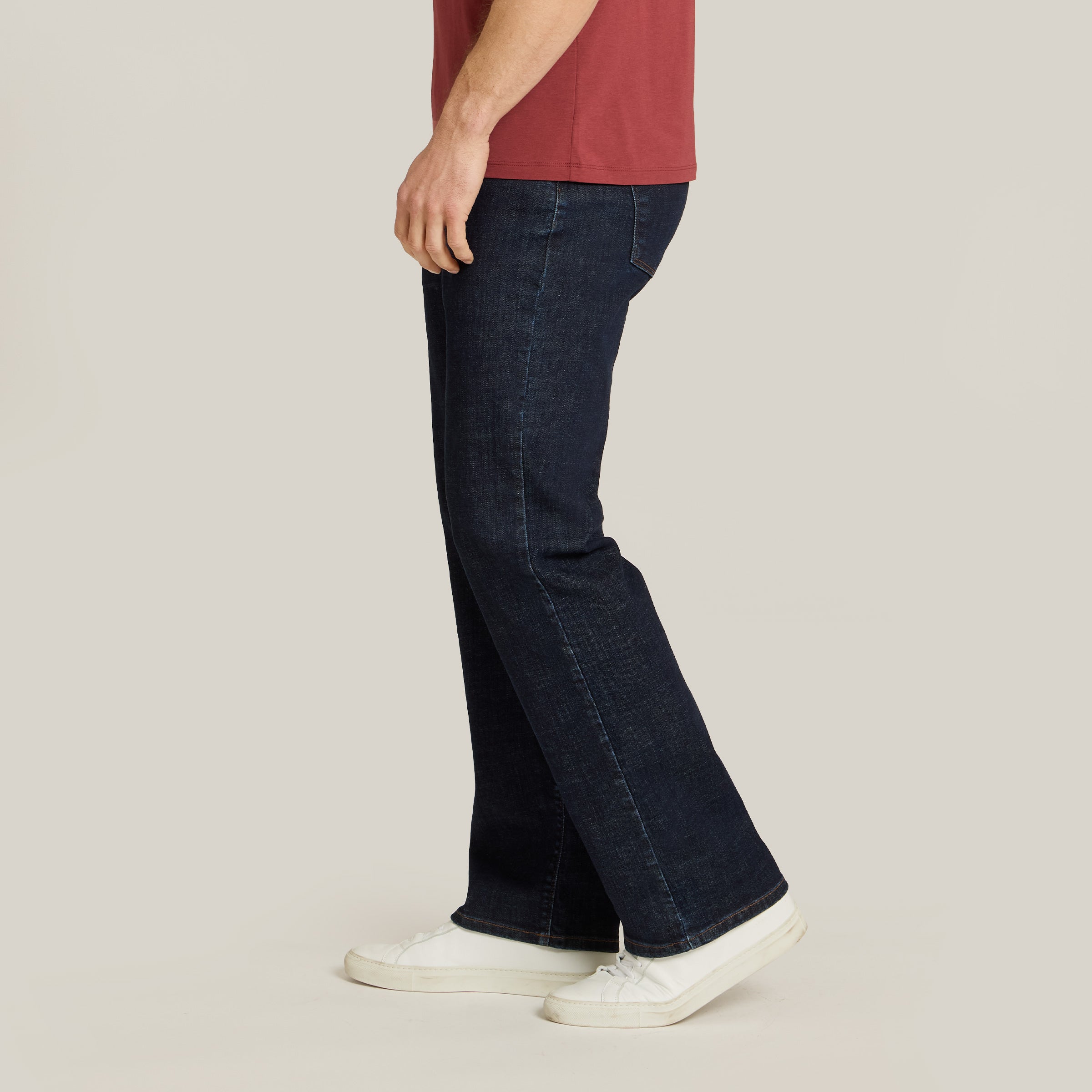 Men wearing Dark Blue Straight Wooster Jeans