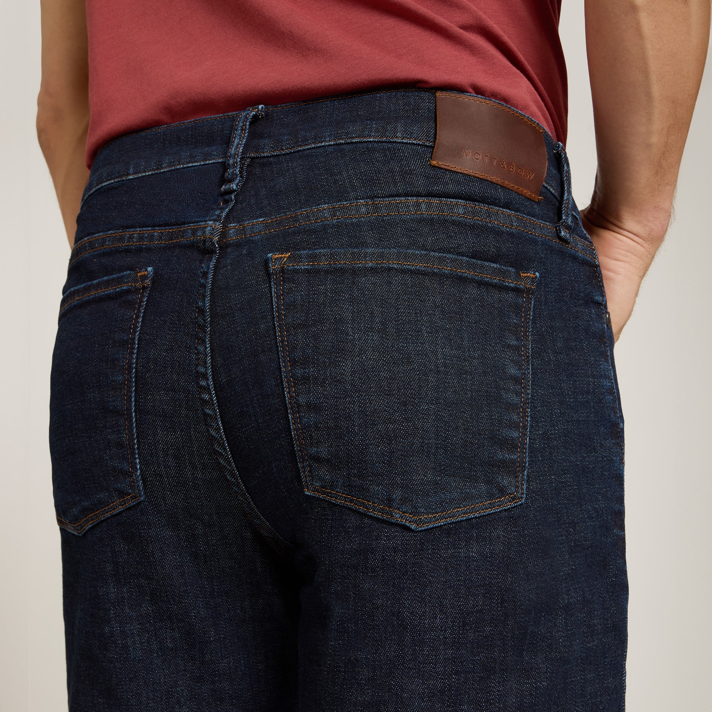 Men wearing Dark Blue Straight Wooster Jeans