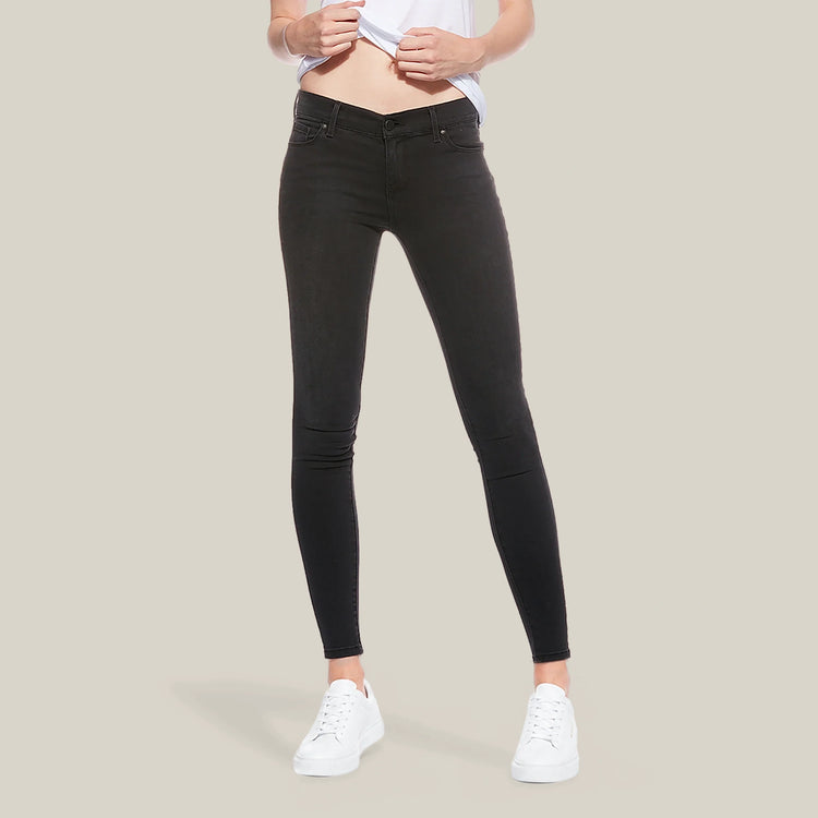 Women wearing Gris foncé Orchard Mid Rise Skinny Jeans
