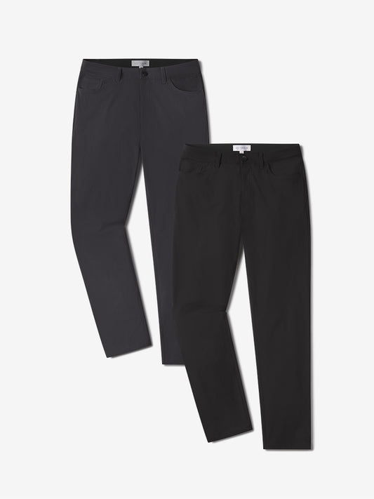 5 Pocket Travel Pants 2-Pack Black/Granite Travel pants