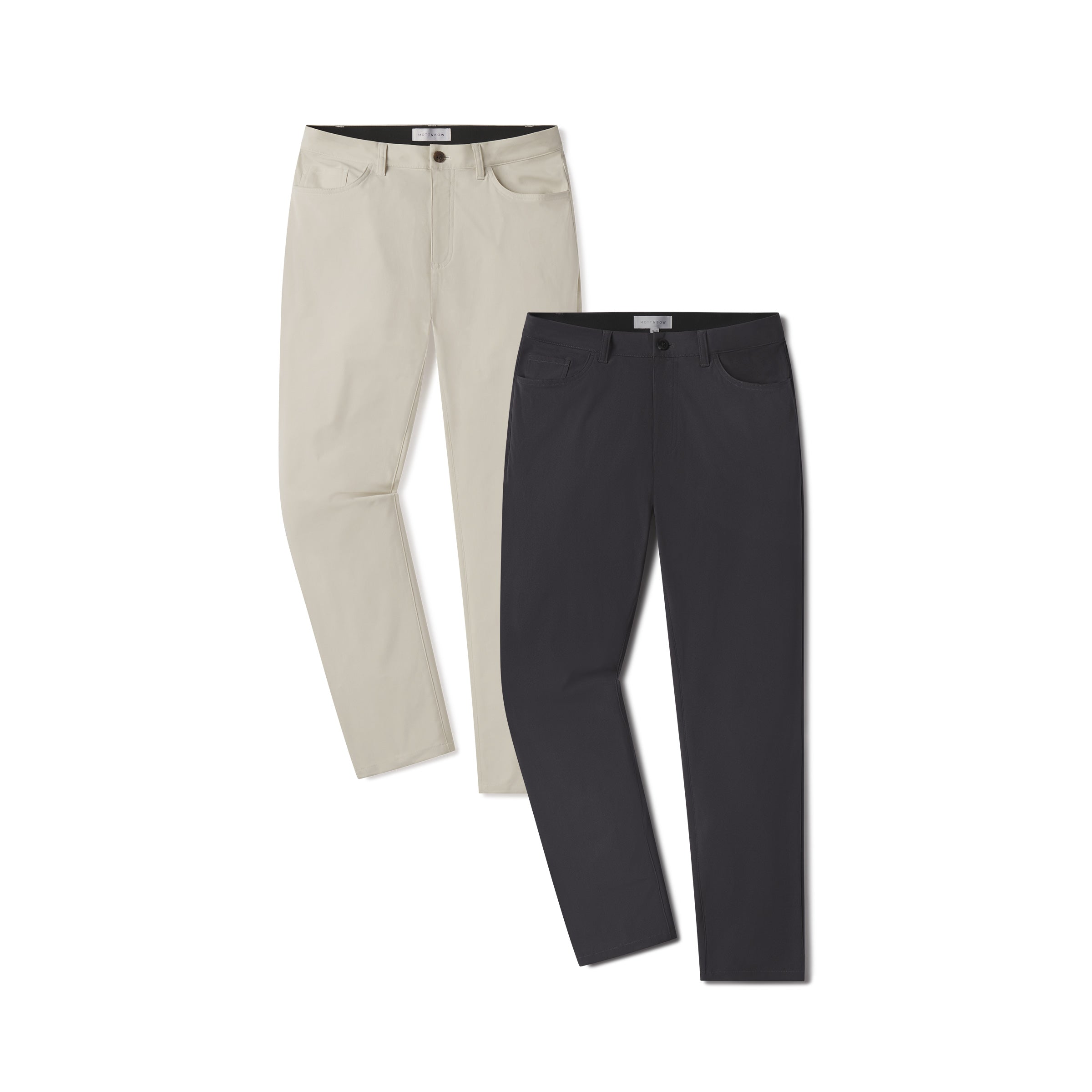 Men wearing Stone/Granite 5 Pocket Travel Pants 2-Pack pants