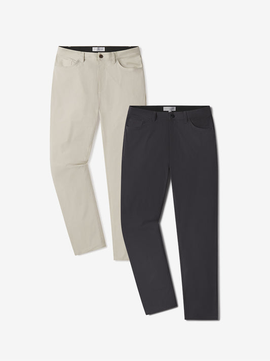 5 Pocket Travel Pants 2-Pack Stone/Granite Travel pants