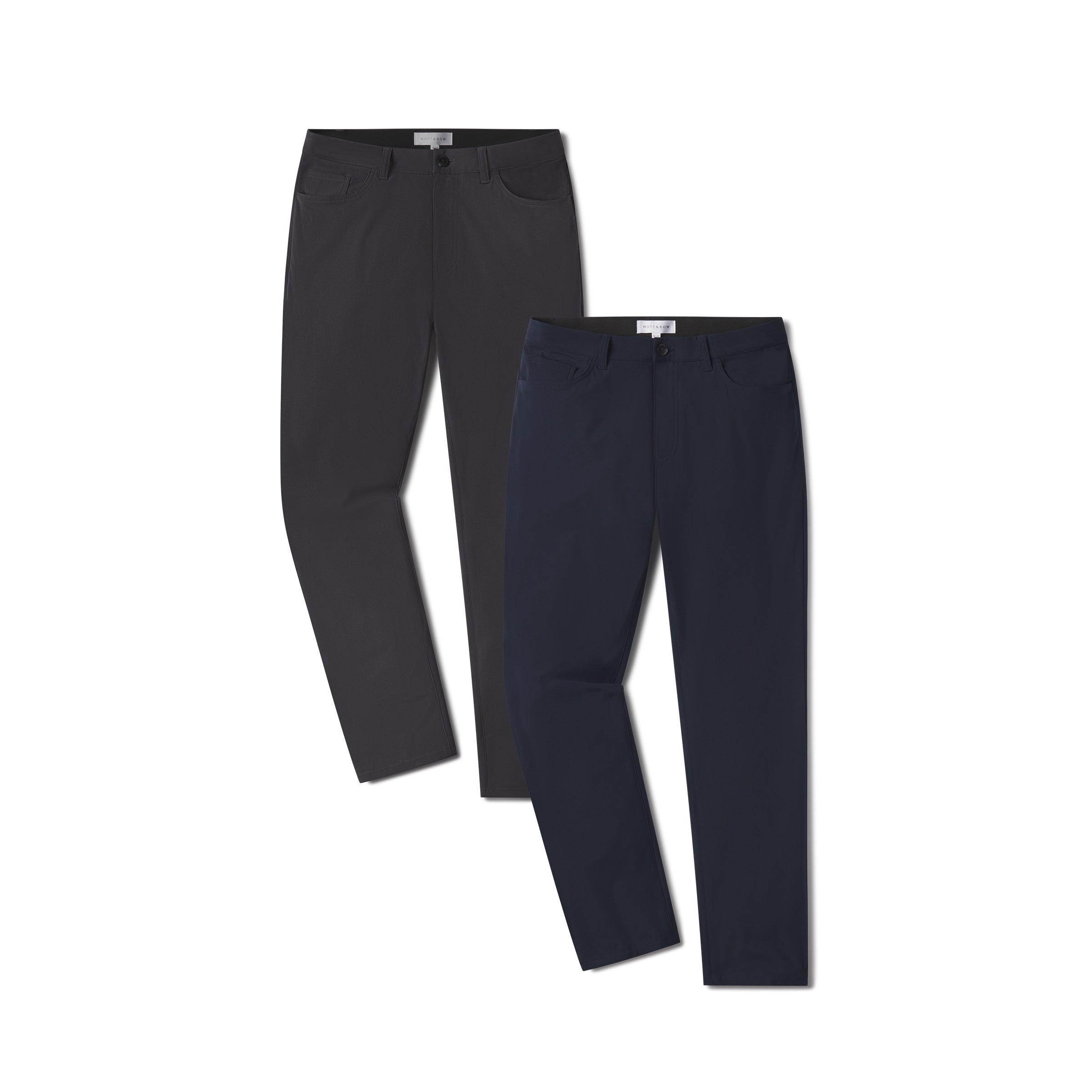 Men wearing Navy/Granite 5 Pocket Travel Pants 2-Pack pants