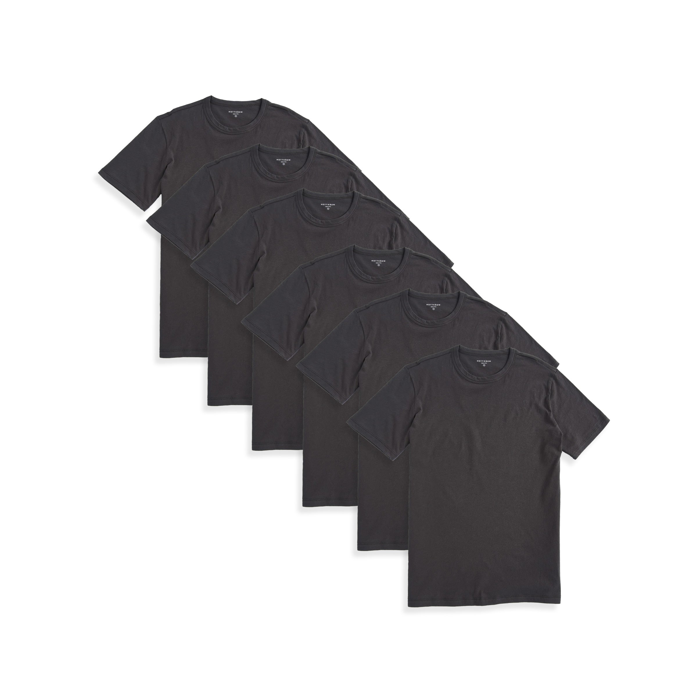  wearing Dark Gray Classic Crew Driggs 6-Pack tees