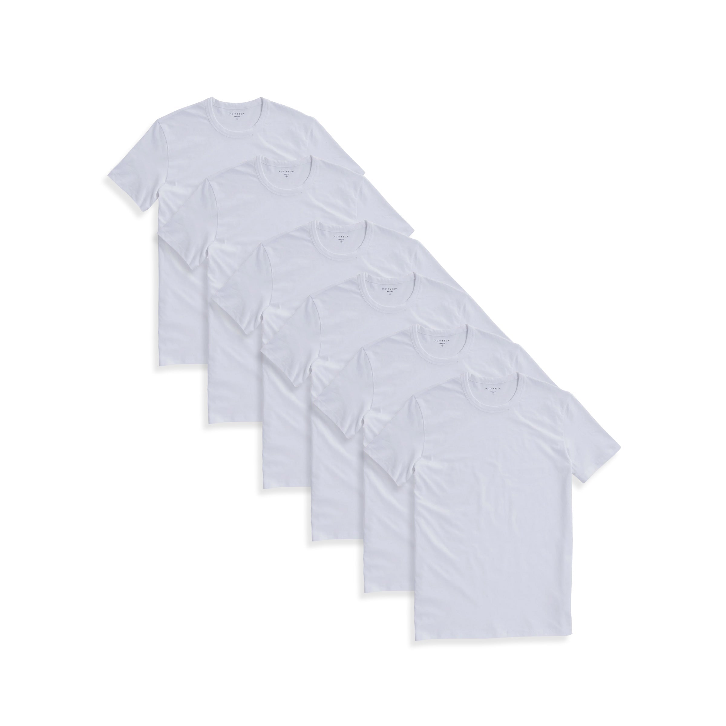 Men wearing White Classic Crew Driggs 6-Pack tees