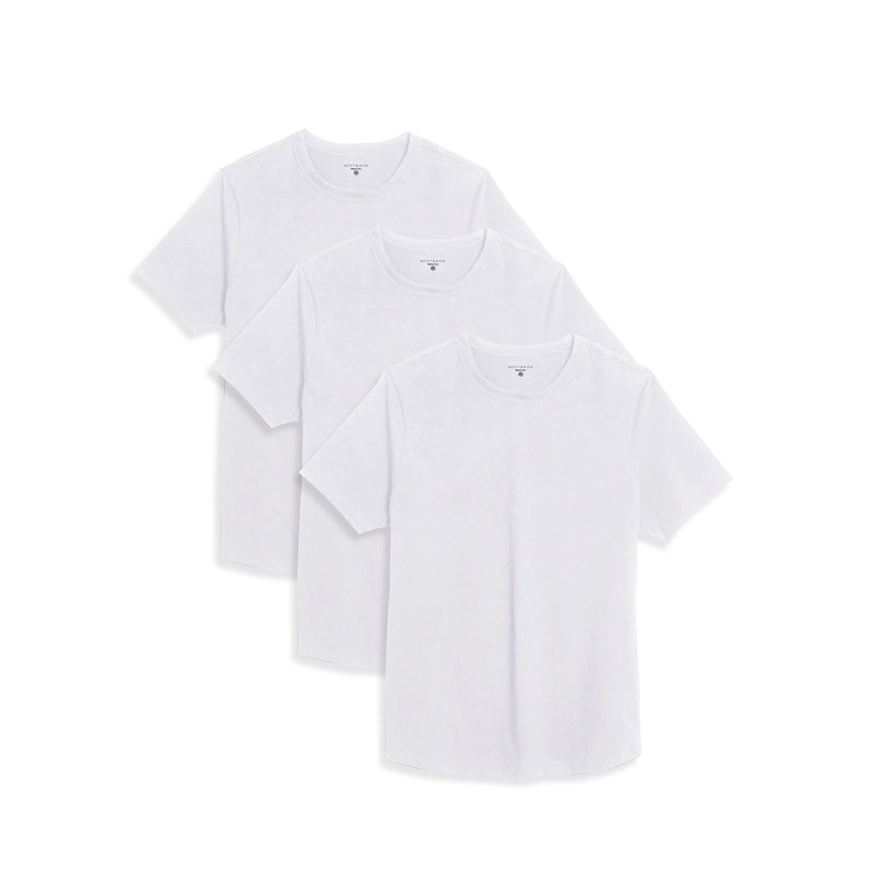 Men wearing White Curved Hem Driggs 3-Pack tees