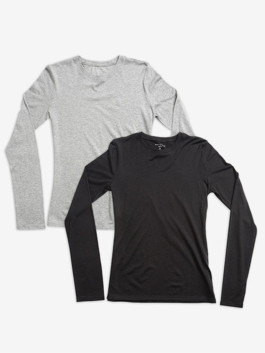 Long Sleeve Crew Tee Marcy 2-Pack Heather Gray/Black Crew tees