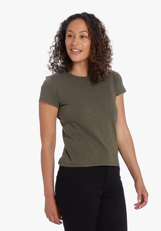 Classic Crew Slub Tee Military Green Crew tees