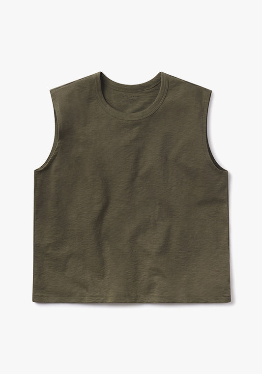 Relaxed Slub Tank Military Green Tank tees