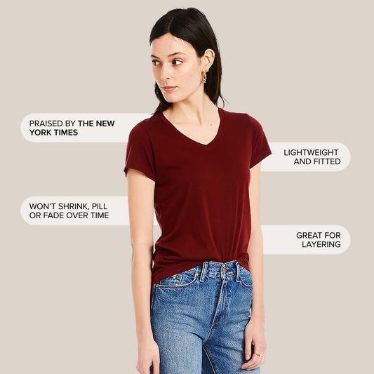 Fitted V-Neck Marcy Tee Black V-Neck tees