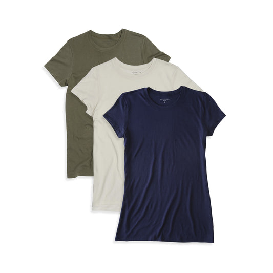 Fitted Crew Marcy 3-Pack Military Green/Navy/Vintage White bdl3_women_crew_tee tees