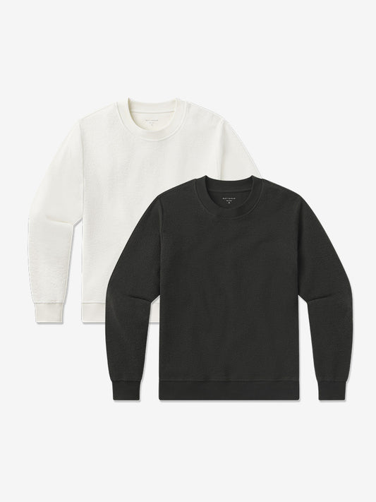 Crew Neck Fleece Sweatshirt 2-Pack  V-Neck sweats
