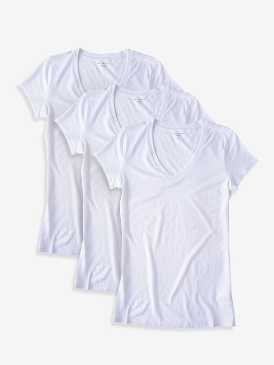 Fitted V-Neck Marcy 3-Pack White bdl3_women_vneck_tee tees