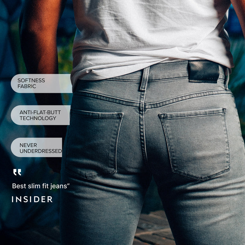 Men wearing Light Gray The Gray Edit Slim jeans