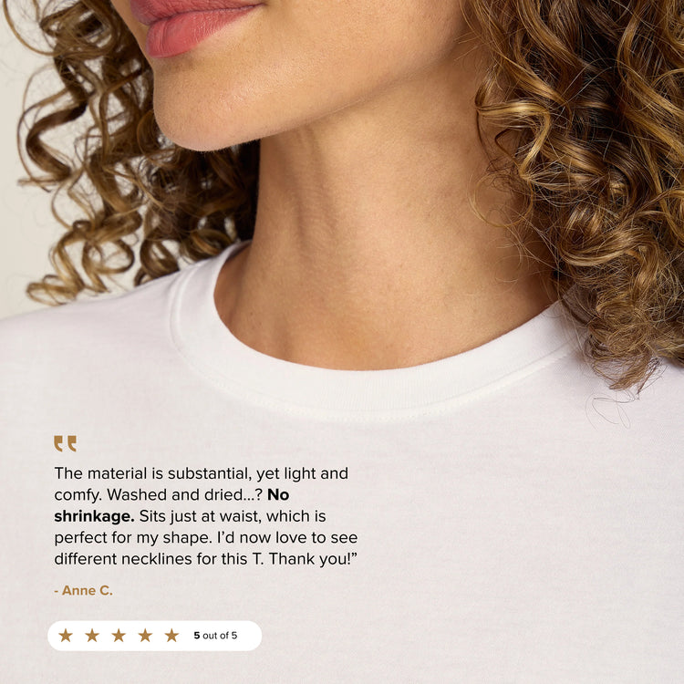 Women wearing White Everyday Cotton Crew Tee