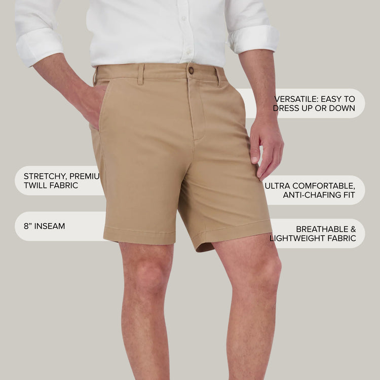 Men wearing Khaki Stretch Chino Short