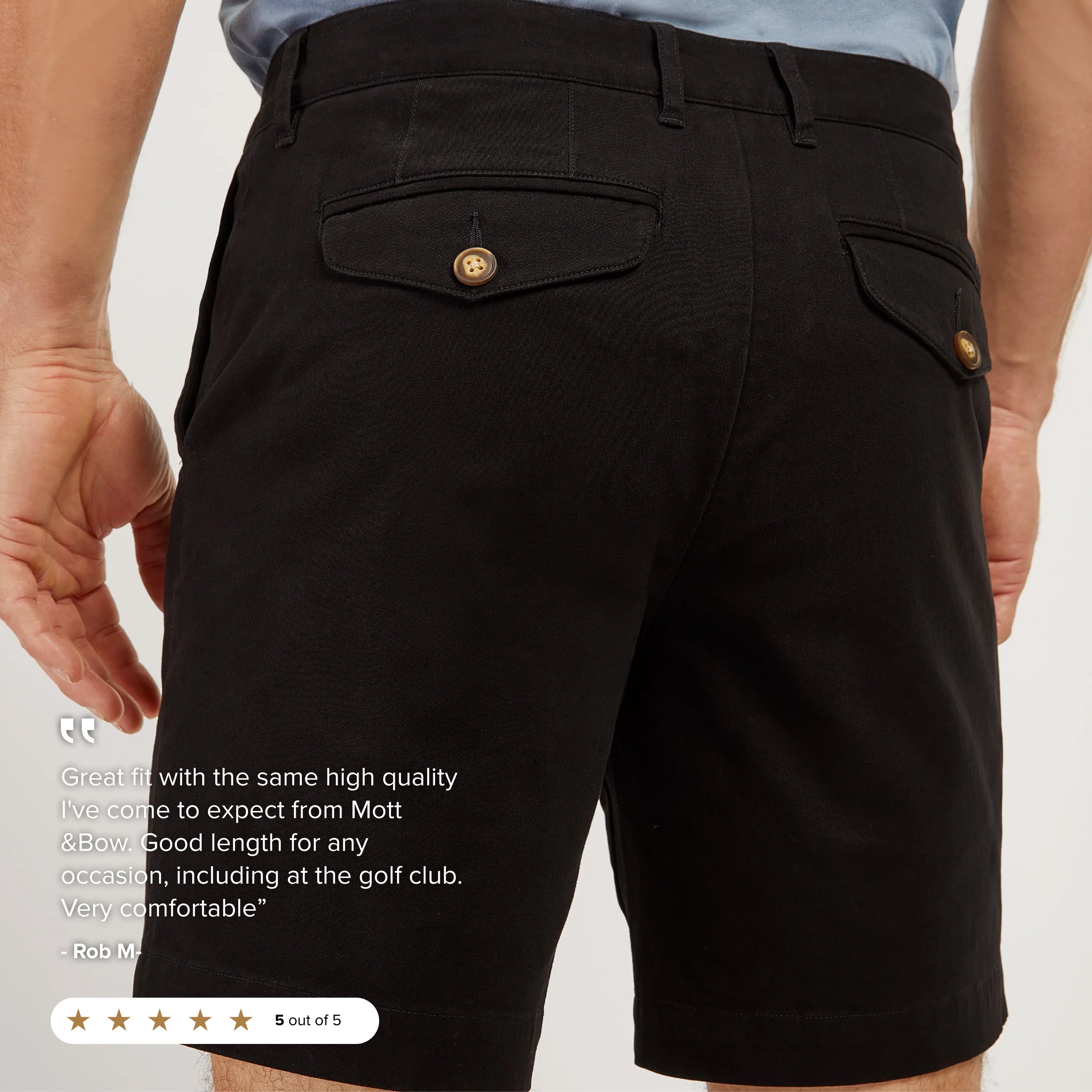 Men wearing Black Stretch Chino Short