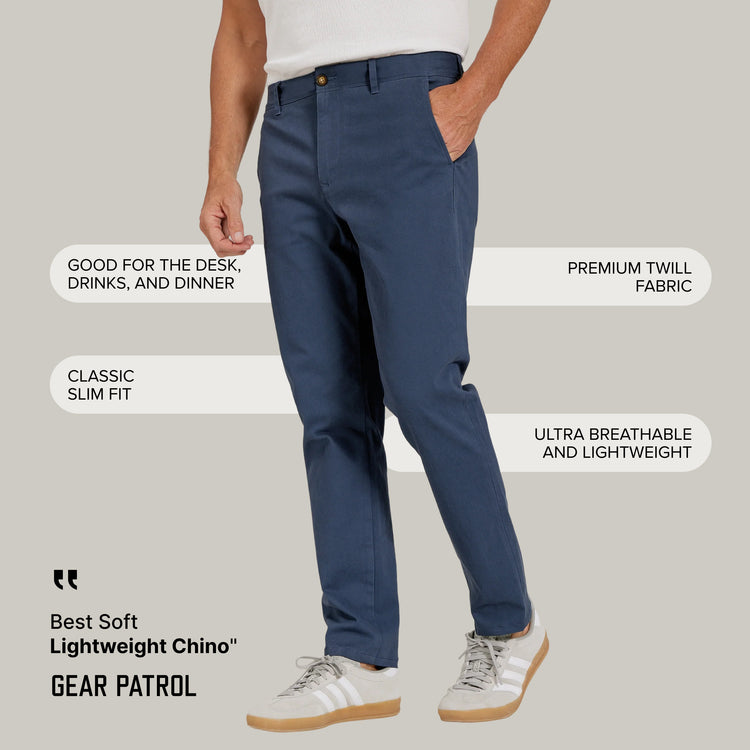 Men wearing Riverside Everyday Comfort Slim Chino Pants