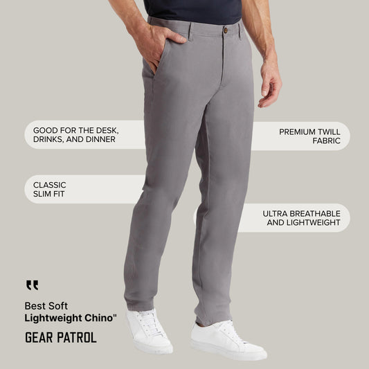 Everyday Comfort Slim Chino Pants Gray Chino pants