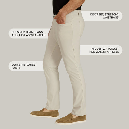 5 Pocket Travel Pants Stone Travel pants