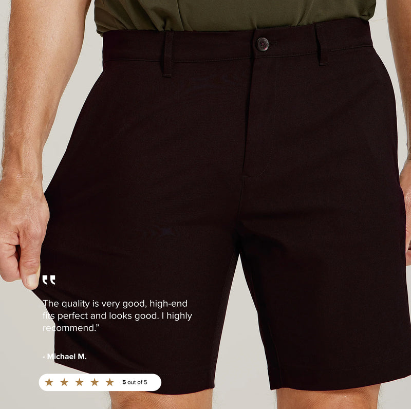 Men wearing Black Tech Shorts shorts