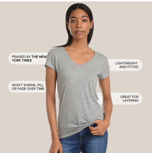 Fitted V-Neck Marcy Tee Black V-Neck tees