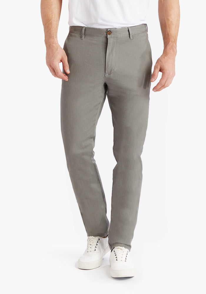 Men wearing Light Gray Everyday Comfort Slim Chino Pants