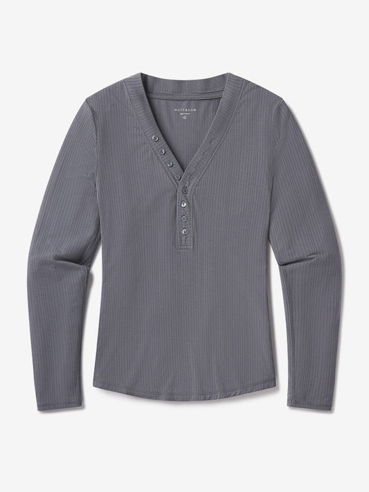 Lounge Long Sleeve Henley Granite Henley lounge