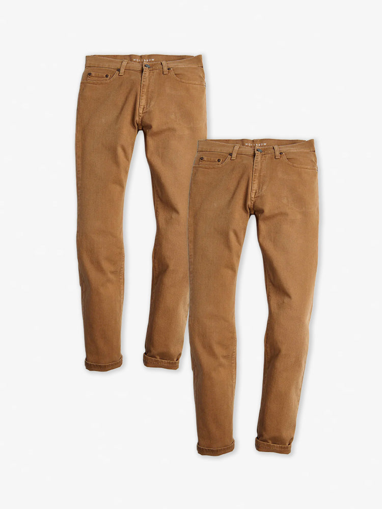 wearing Khaki Straight Mercer 2-Pack Jeans