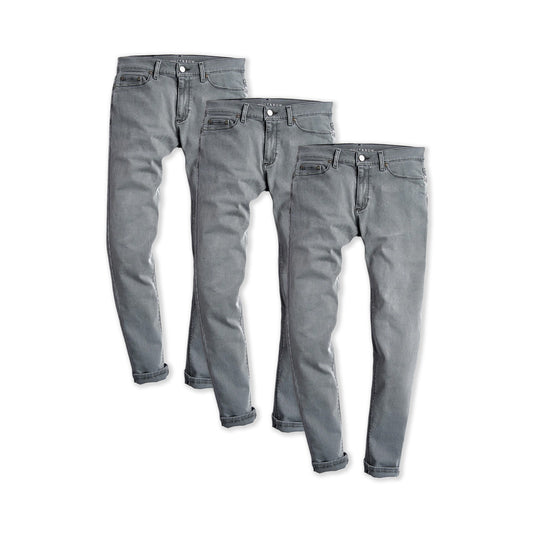 Slim Stone 3-Pack Jeans Light Gray fabric jeans