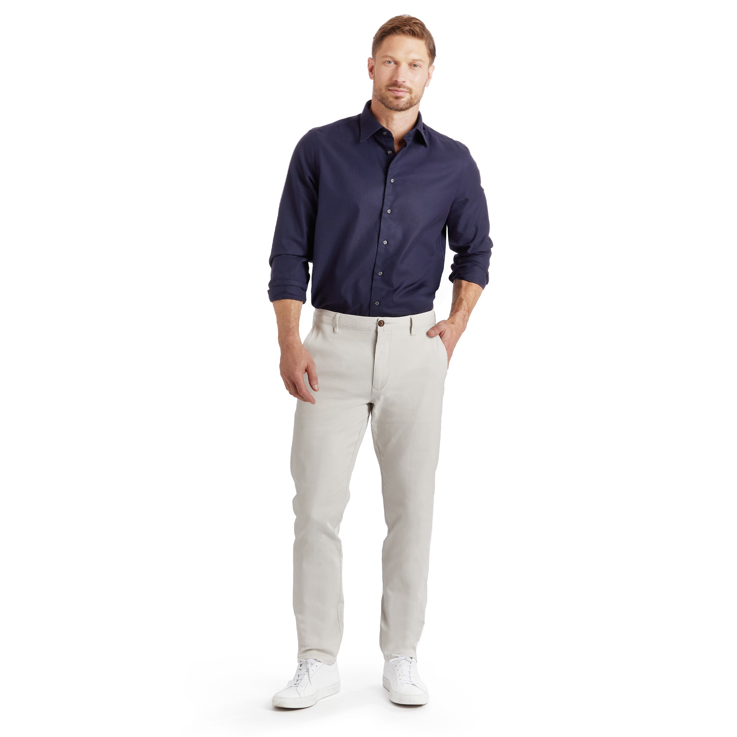 Men wearing Beige Everyday Comfort Slim Chino Pants
